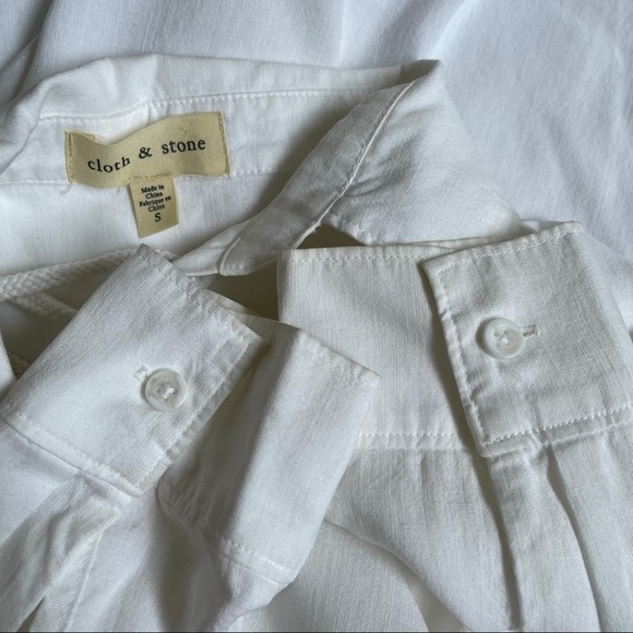 Anthropologie Cloth & Tone Lace Up Tencel Blouse - Picture 8 of 12